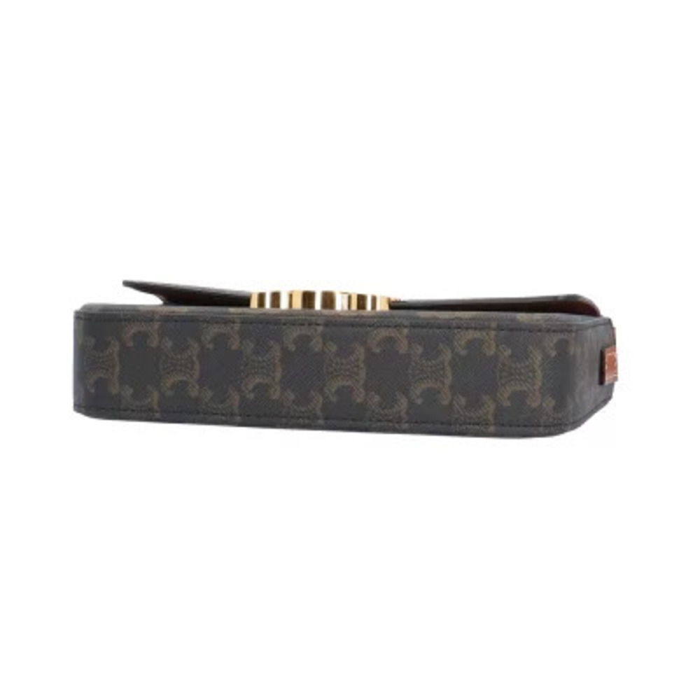 Celine Claude Triomphe Shoulder Bag Canvas Black - Picture 5 of 6